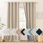 NICETOWN Farmhouse Style Keep Warm Large Window Draperies 108 inches Length by NICETOWN