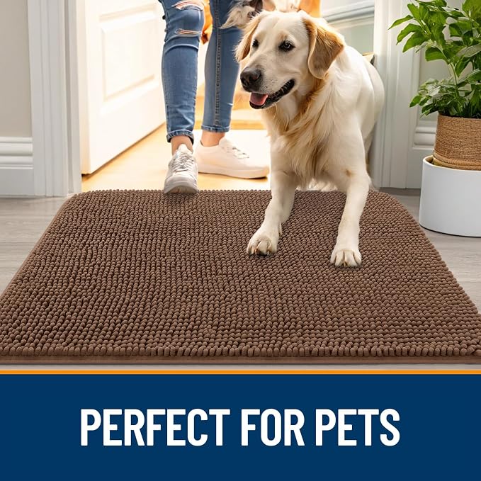 OLANLY Dog Door Mat for Muddy Paws 54x32, Absorbs Moisture and Dirt, Absorbent - Image 6