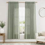Nanspring Desert Sage Linen Curtains 72 Inch Length by Nanspring