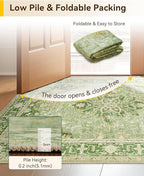 RELEANY Area Rugs 6'x8' Washable Non-Slip, Floral Vintage Distress Print - Image 4