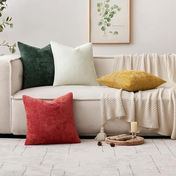 MIULEE Pack of 2 Christmas Green Couch Throw Pillow Covers 20x20 Inch Modern - Image 2