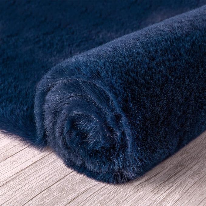 Ashler HOME DECO Ultra Soft Faux Rabbit Fur Chair Couch Cover Area Rug - Image 6