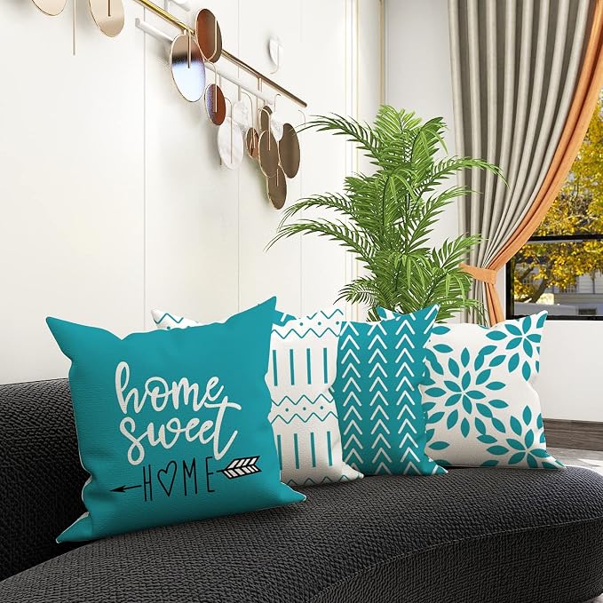 YCOLL Pillow Covers 16x16 Set of 4, Modern Sofa Throw Pillow Cover, Decorative - Image 2