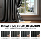 Deconovo Blackout Curtains, Thermal Insulated, W70 x L95 2 Panels, Back Tab - Image 6