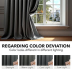 Deconovo Blackout Curtains, Thermal Insulated, W42 x L95 2 Panels, Back Tab - Image 6