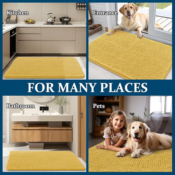 OLANLY Dog Door Mat for Muddy Paws 50x30, Absorbs Moisture and Dirt, Absorbent - Image 8