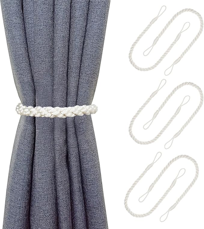 Curtain Tiebacks Ropes, Ivory White by HIASTRA