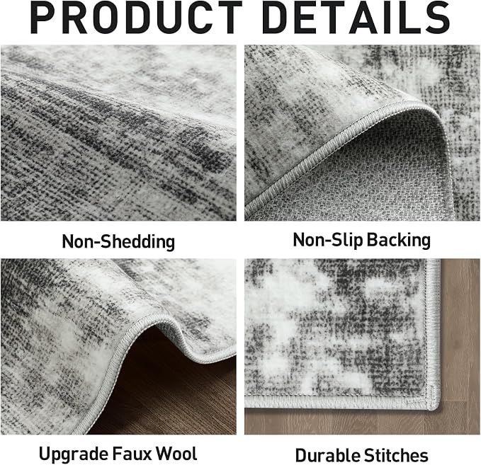 5x7 Area Rugs Washable Rug: Modern Abstract Living Room Rug Soft Anti-Skid Thin - Image 5