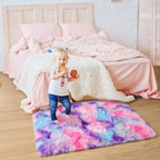 Tepook Soft Rainbow Rug for Girls Room, Cute Fluffy Girls Bedroom Rugs - Image 3