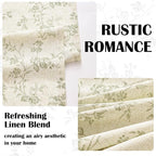 Lazzzy Floral Linen Curtains Farmhouse Extra Long Curtain - Image 4