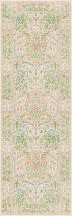 Hazo Haus Non Slip Beige Green Bathroom Runner Rug - Image 2