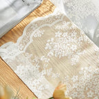 YJ YANJUN Vintage Lace Curtains 80 Inch Length Victorian Floral Cream Sheer - Image 5