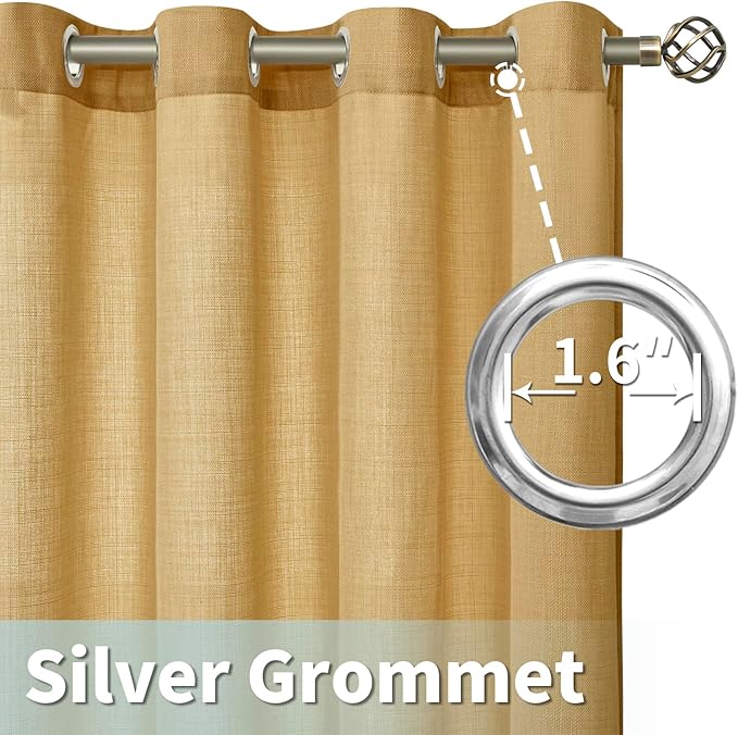 LAMIT Caramel Brown Linen Curtains - Image 4