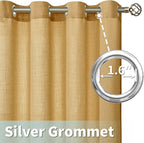LAMIT Faux Linen Curtains for Bedroom, Grommet Thick Linen Drapes Light - Image 4