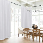 RYB HOME Living Room Curtains Linen Sheer, Light Filtering White Linen Curtains - Image 7