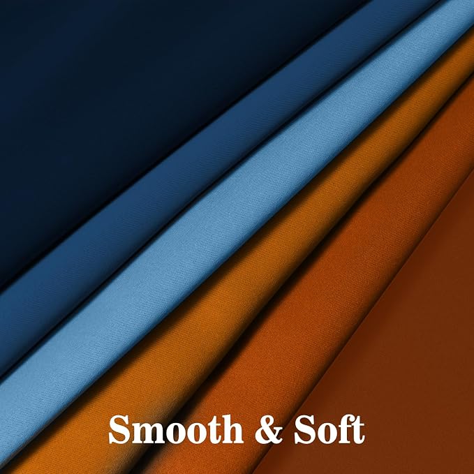 Yakamok Blackout Ombre Dark Blue and Burnt Orange Curtains-Gradient Room - Image 6