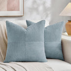 Fancy Homi Set of 2 Light Blue Big Decorative Throw Pillow Covers 24x24 Inch by Fancy+Homi