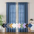 Simplebrand Dusty Blue Semi Sheer Curtains 84 Inches Long 2 Panels, Light by Simplebrand