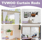 TVWOO Silver Wrap Around Curtain Rods 2Pack:Small Blackout Adjustable Window - Image 5