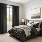 Topfinel 100% Blackout Linen Textured Curtains 84 inches Long Charcoal Gray - Image 7