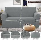 U-NICE HOME Oversized Stretch Loveseat Couch Cover Sofa Covers Washable Sofa - Image 3
