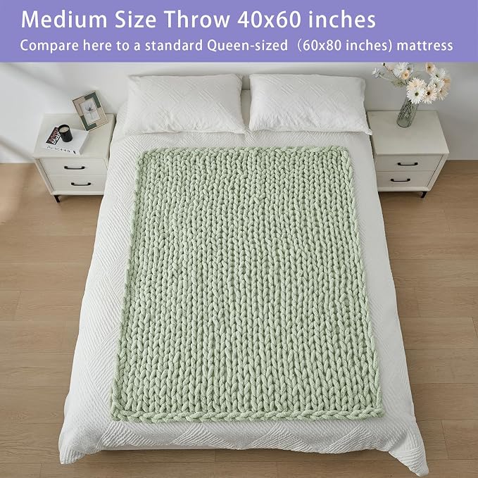 Bigacogo Chunky Knit Throw Blanket - Image 5