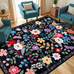 6x9 Area Rugs for Living Room: Floral Washable Rug Vintage Large Soft Boho - Image 2