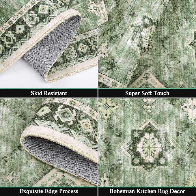 HEBE Boho Kitchen Rug Sets 3 Piece - Image 4