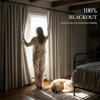 RYB HOME Warm Sand 100% Blackout Curtains - Image 3