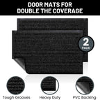 Sierra Concepts 2-Pack Front Door Mat Ribbed Black - Image 2