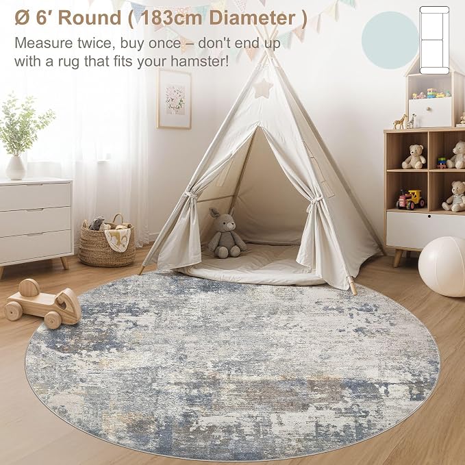 UERMEI 6ft Round Area Rug Living Room Rugs - Image 4