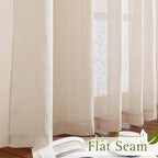 NICETOWN Flax Linen Sheer Curtains 108" Length - Image 6