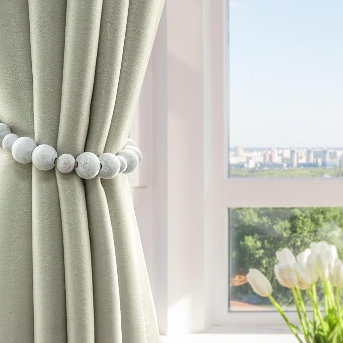 OCIOLI 4 Pieces of Boho Curtain Tiebacks Curtain Holdbacks Curtain Hooks - Image 2