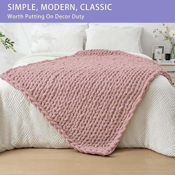 Bigacogo Chunky Knit Throw Blanket - Image 3