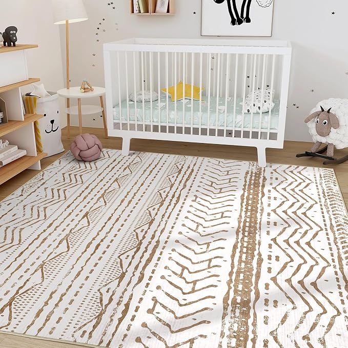 Nakagishi 6x9 Area Rugs Living Room: Washable Boho Large Neutral Soft Farmhouse - Image 6