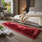 AMTOVO Faux Fur Rug, Burgundy Ultra Soft Fluffy Shag Sheepskin Rug, 2 x 6 ft - Image 4