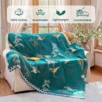 MSGKV The Boho Layer: 50"x60" Cotton Throw Blanket – Lightweight & Reversible - Image 2