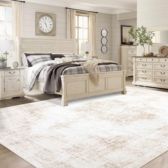 Area Rug 10x14 Vintage Rugs: Large Washable Living Room Rug Retro Medallion - Image 3