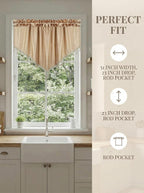 Molaxhome Swag Curtain 51 inch Length Rod Pocket Scalloped Curtain Valance - Image 9