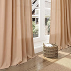Nanspring Camel Linen Curtains for Living Room Extra Long 126 Inches Long Back - Image 5