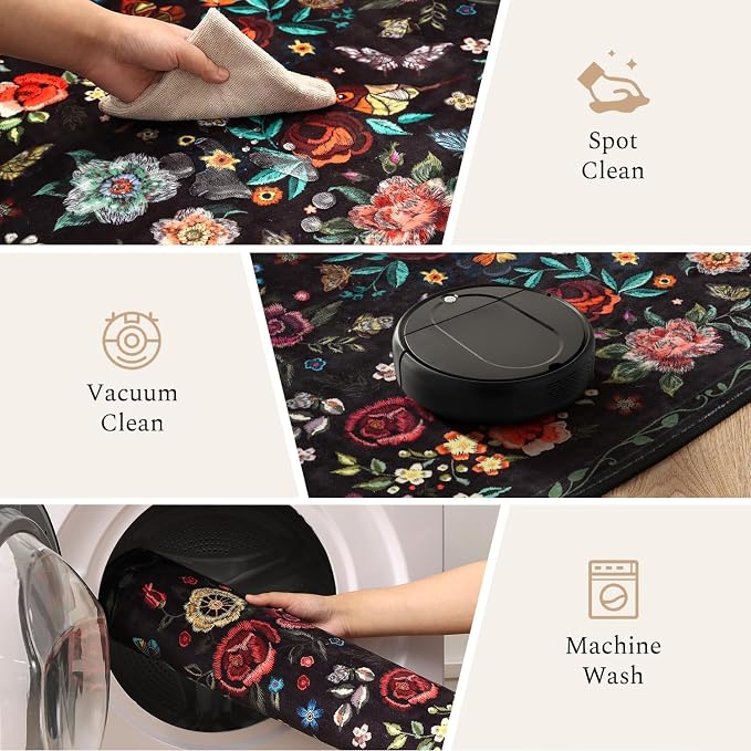 Rugflix 5x7 Washable Area Rug for Living Room, Soft Non Slip Low Pile Carpet - Image 6