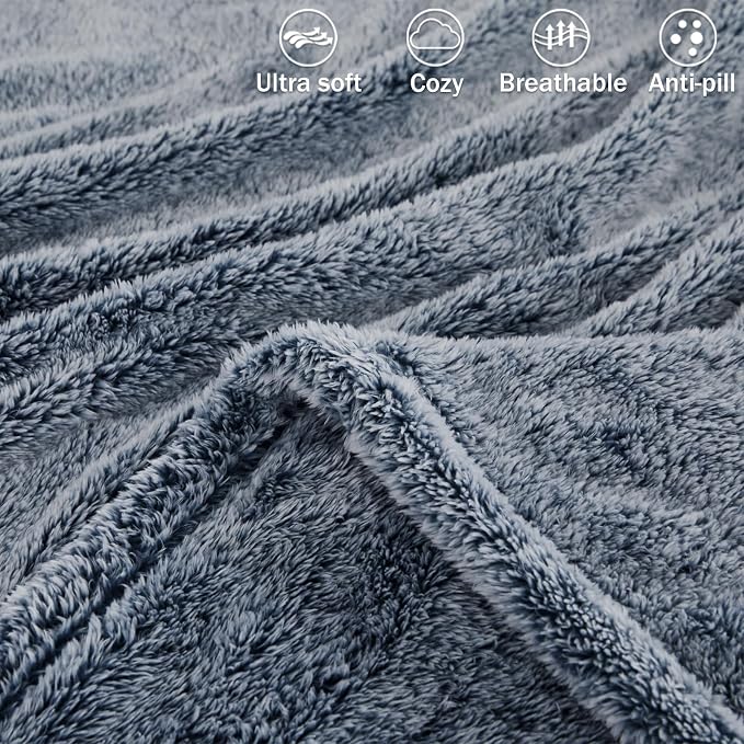 Exclusivo Mezcla Plush Fuzzy Fleece Throw Blanket Extra Large, Super Soft - Image 4