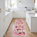 Pink Rug for Hallways Kitchen Rug 2x6, Non Slip Washable Rugs - Image 3