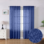 Lecloud Leia Dusty Blue Sheer Curtains 72 Inch Length 2 Panels, Airy & by Lecloud