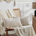 Fancy Homi 2 Packs Neutral Taupe Lumbar Decorative Throw Pillow Covers 14x24 by Fancy+Homi