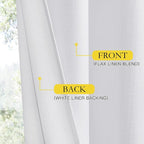 NICETOWN 100% Absolutely Blackout Linen Curtains - Image 6