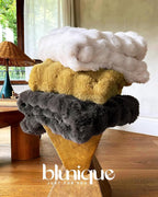 Ultra Soft Cozy Faux Fur Throw Blanket, Fuzzy Plush Thick Bubble Blanket - Image 9
