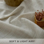 Pitalk Flax Linen Sheer Curtains 68 Inch Length 2 Panel Set - Image 3
