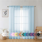 Aiyufeng 2 Pack: Basic Sky Blue Sheer Curtain Drapes 72 Inch Length 2 Panels by Aiyufeng
