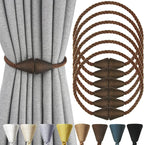 6 Pack Magnetic Curtain Tiebacks Rope Modern Handmade Curtain Tie Backs by CurtianTiebacks